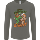 Screw Valentine's Day Funny St. Patrick's Mens Long Sleeve T-Shirt Charcoal