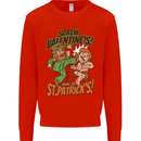 Screw Valentine's Day Funny St. Patrick's Mens Sweatshirt Jumper Bright Red
