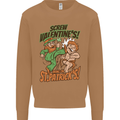 Screw Valentine's Day Funny St. Patrick's Mens Sweatshirt Jumper Caramel Latte
