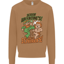 Screw Valentine's Day Funny St. Patrick's Mens Sweatshirt Jumper Caramel Latte