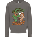 Screw Valentine's Day Funny St. Patrick's Mens Sweatshirt Jumper Charcoal