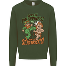 Screw Valentine's Day Funny St. Patrick's Mens Sweatshirt Jumper Forest Green