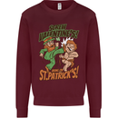 Screw Valentine's Day Funny St. Patrick's Mens Sweatshirt Jumper Maroon