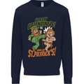 Screw Valentine's Day Funny St. Patrick's Mens Sweatshirt Jumper Navy Blue