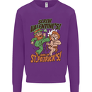Screw Valentine's Day Funny St. Patrick's Mens Sweatshirt Jumper Purple