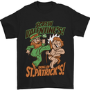 Screw Valentine's Day Funny St. Patrick's Mens T-Shirt Cotton Gildan Black