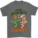 Screw Valentine's Day Funny St. Patrick's Mens T-Shirt Cotton Gildan Charcoal
