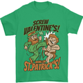 Screw Valentine's Day Funny St. Patrick's Mens T-Shirt Cotton Gildan Irish Green