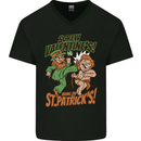 Screw Valentine's Day Funny St. Patrick's Mens V-Neck Cotton T-Shirt Black