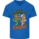 Screw Valentine's Day Funny St. Patrick's Mens V-Neck Cotton T-Shirt Royal Blue