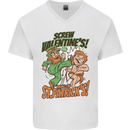 Screw Valentine's Day Funny St. Patrick's Mens V-Neck Cotton T-Shirt White