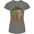 Screw Valentine's Day Funny St. Patrick's Womens Petite Cut T-Shirt Charcoal