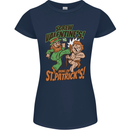 Screw Valentine's Day Funny St. Patrick's Womens Petite Cut T-Shirt Navy Blue