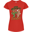 Screw Valentine's Day Funny St. Patrick's Womens Petite Cut T-Shirt Red