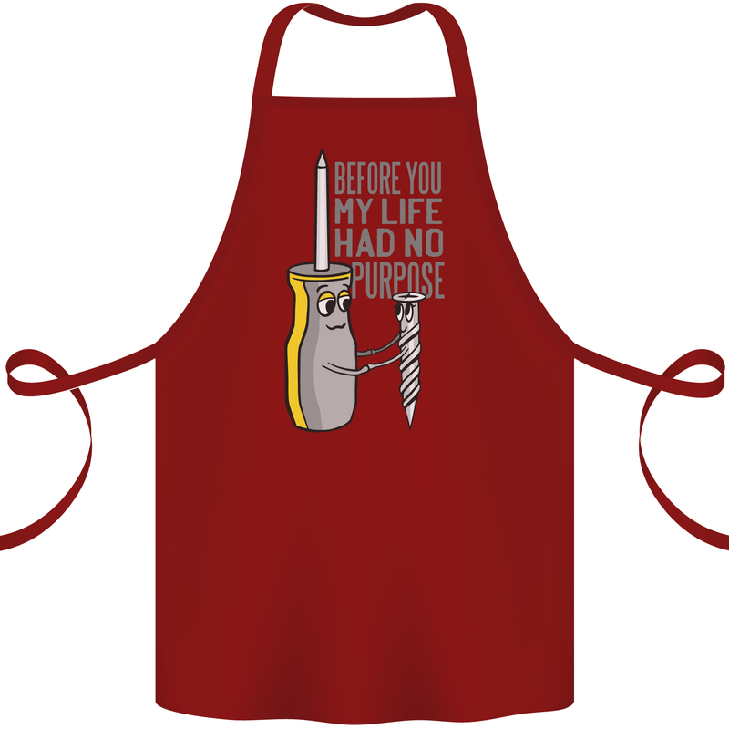 Screwdriver Funny Carpenter Electrician DIY Cotton Apron 100% Organic Maroon