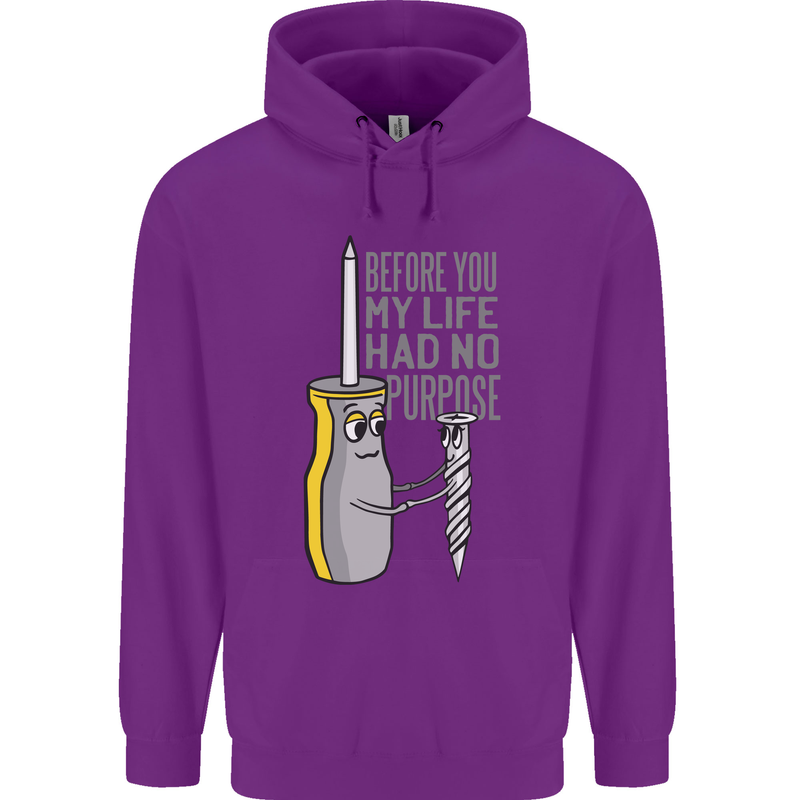 Screwdriver Funny Carpenter Electrician DIY Mens 80% Cotton Hoodie Purple