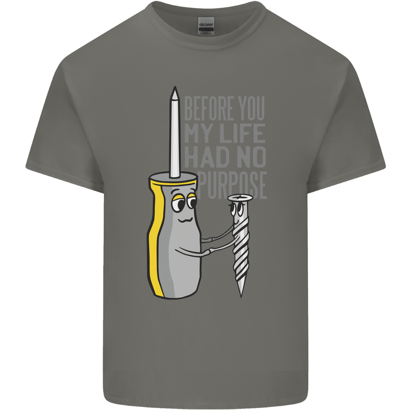 Screwdriver Funny Carpenter Electrician DIY Mens Cotton T-Shirt Tee Top Charcoal
