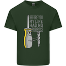 Screwdriver Funny Carpenter Electrician DIY Mens Cotton T-Shirt Tee Top Forest Green