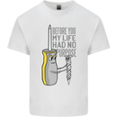 Screwdriver Funny Carpenter Electrician DIY Mens Cotton T-Shirt Tee Top White
