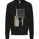 Screwdriver Funny Carpenter Electrician DIY Mens Sweatshirt Jumper Black