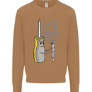 Screwdriver Funny Carpenter Electrician DIY Mens Sweatshirt Jumper Caramel Latte