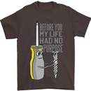 Screwdriver Funny Carpenter Electrician DIY Mens T-Shirt Cotton Gildan Dark Chocolate