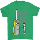 Screwdriver Funny Carpenter Electrician DIY Mens T-Shirt Cotton Gildan Irish Green