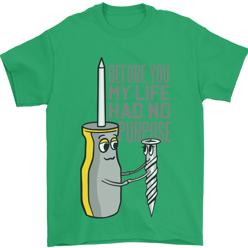 Screwdriver Funny Carpenter Electrician DIY Mens T-Shirt Cotton Gildan Irish Green