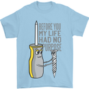 Screwdriver Funny Carpenter Electrician DIY Mens T-Shirt Cotton Gildan Light Blue