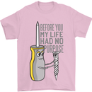 Screwdriver Funny Carpenter Electrician DIY Mens T-Shirt Cotton Gildan Light Pink