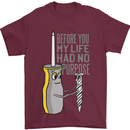 Screwdriver Funny Carpenter Electrician DIY Mens T-Shirt Cotton Gildan Maroon