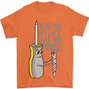 Screwdriver Funny Carpenter Electrician DIY Mens T-Shirt Cotton Gildan Orange