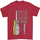 Screwdriver Funny Carpenter Electrician DIY Mens T-Shirt Cotton Gildan Red