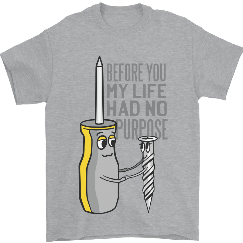 Screwdriver Funny Carpenter Electrician DIY Mens T-Shirt Cotton Gildan Sports Grey