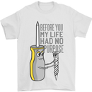 Screwdriver Funny Carpenter Electrician DIY Mens T-Shirt Cotton Gildan White