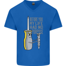 Screwdriver Funny Carpenter Electrician DIY Mens V-Neck Cotton T-Shirt Royal Blue