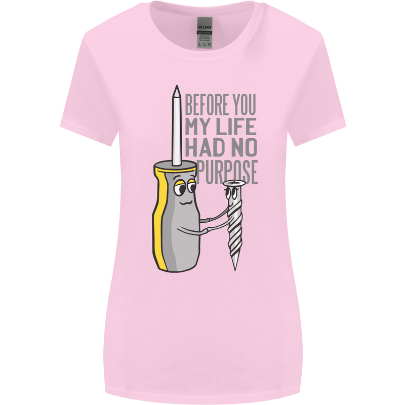 Screwdriver Funny Carpenter Electrician DIY Womens Wider Cut T-Shirt Light Pink