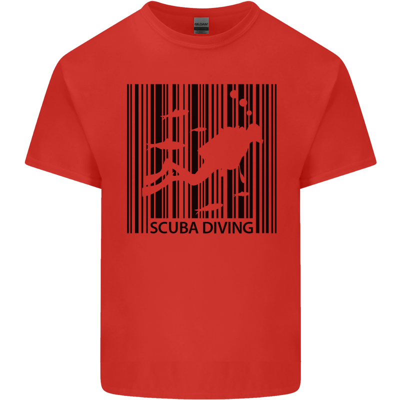 Scuba Barcode Diving Diver Dive Funny Kids T-Shirt Childrens Red