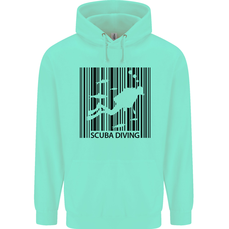 Scuba Barcode Diving Diver Dive Funny Mens 80% Cotton Hoodie Peppermint