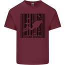 Scuba Barcode Diving Diver Dive Funny Mens Cotton T-Shirt Tee Top Maroon