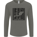 Scuba Barcode Diving Diver Dive Funny Mens Long Sleeve T-Shirt Charcoal