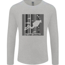 Scuba Barcode Diving Diver Dive Funny Mens Long Sleeve T-Shirt Sports Grey