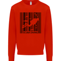 Scuba Barcode Diving Diver Dive Funny Mens Sweatshirt Jumper Bright Red