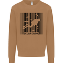 Scuba Barcode Diving Diver Dive Funny Mens Sweatshirt Jumper Caramel Latte