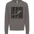 Scuba Barcode Diving Diver Dive Funny Mens Sweatshirt Jumper Charcoal