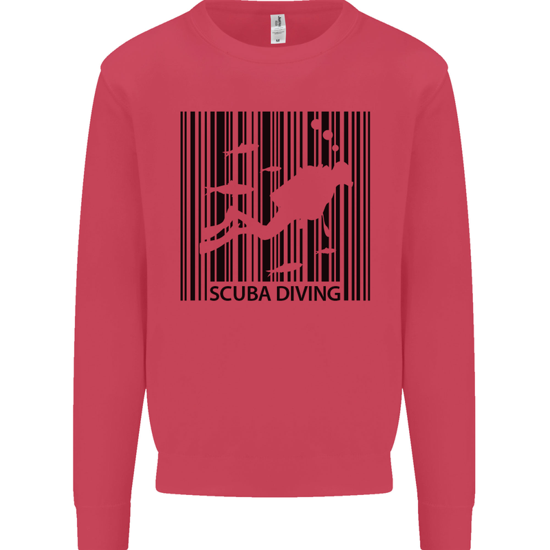 Scuba Barcode Diving Diver Dive Funny Mens Sweatshirt Jumper Heliconia