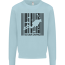 Scuba Barcode Diving Diver Dive Funny Mens Sweatshirt Jumper Light Blue