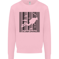 Scuba Barcode Diving Diver Dive Funny Mens Sweatshirt Jumper Light Pink