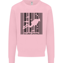 Scuba Barcode Diving Diver Dive Funny Mens Sweatshirt Jumper Light Pink