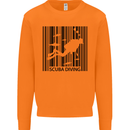 Scuba Barcode Diving Diver Dive Funny Mens Sweatshirt Jumper Orange